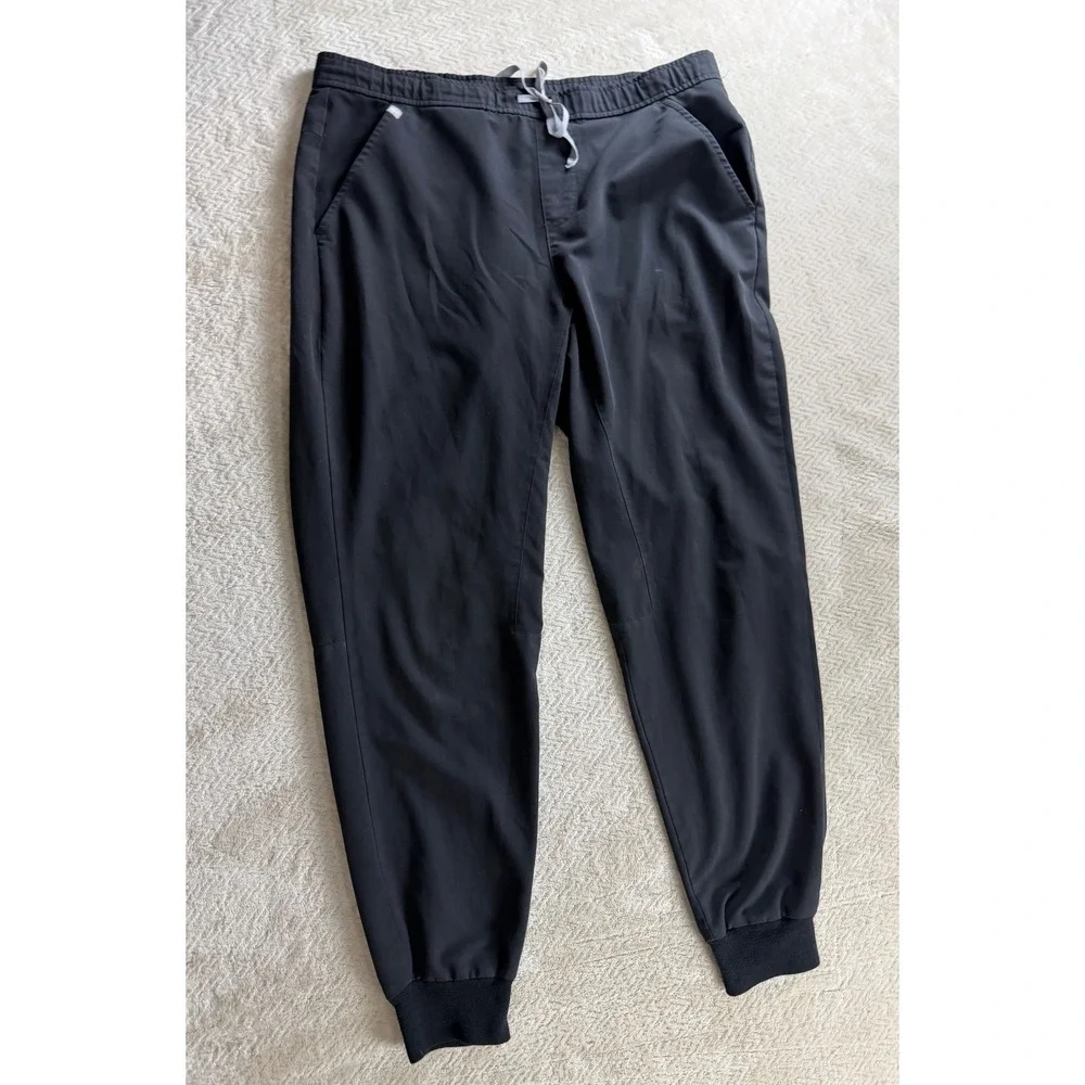 FIGS Zamora Jogger Scrub Pants Mens Large Black Technical Collection Drawstring